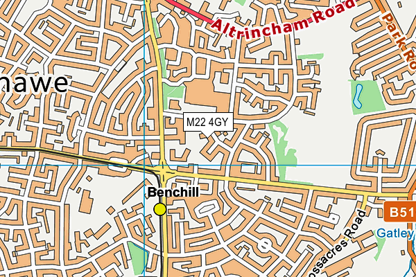 M22 4GY map - OS VectorMap District (Ordnance Survey)