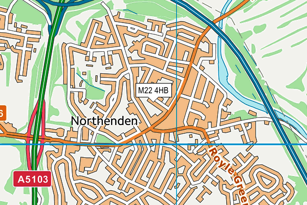 M22 4HB map - OS VectorMap District (Ordnance Survey)