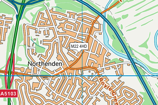 M22 4HD map - OS VectorMap District (Ordnance Survey)