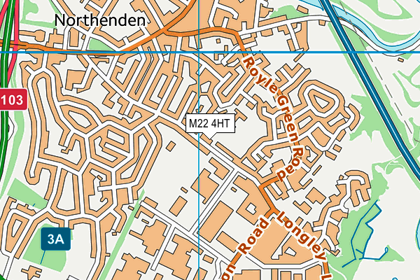 M22 4HT map - OS VectorMap District (Ordnance Survey)