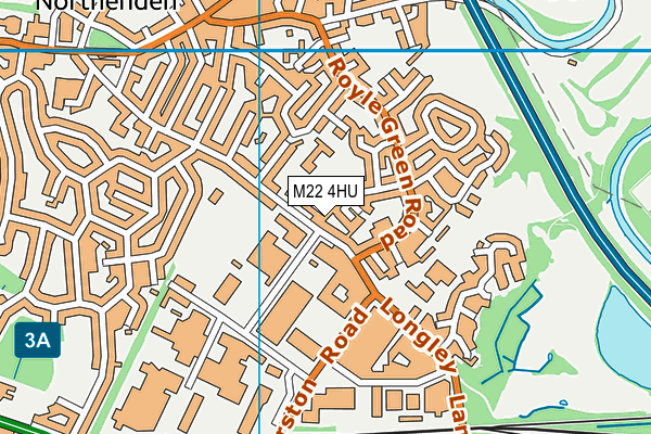 M22 4HU map - OS VectorMap District (Ordnance Survey)