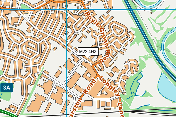 M22 4HX map - OS VectorMap District (Ordnance Survey)