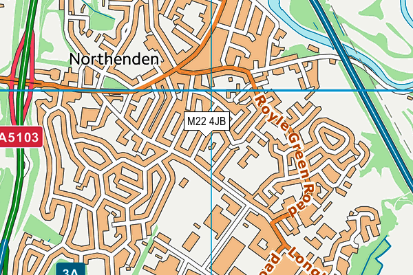 M22 4JB map - OS VectorMap District (Ordnance Survey)