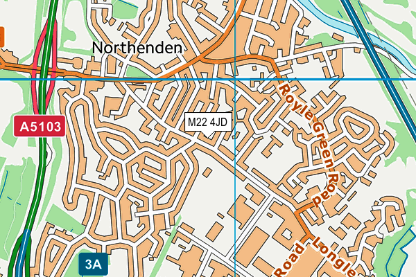 M22 4JD map - OS VectorMap District (Ordnance Survey)