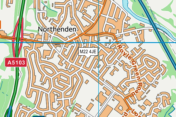 M22 4JE map - OS VectorMap District (Ordnance Survey)