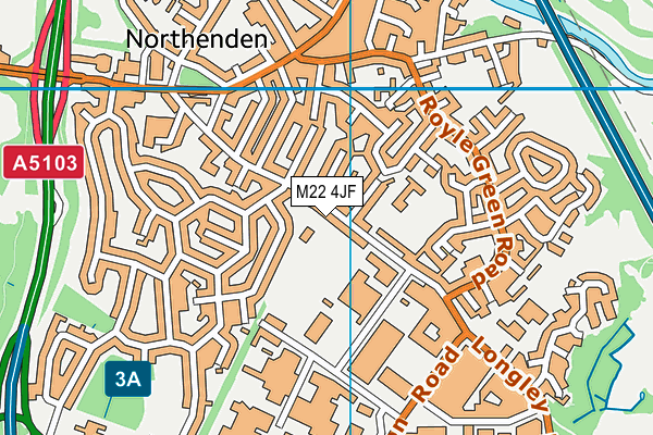 M22 4JF map - OS VectorMap District (Ordnance Survey)