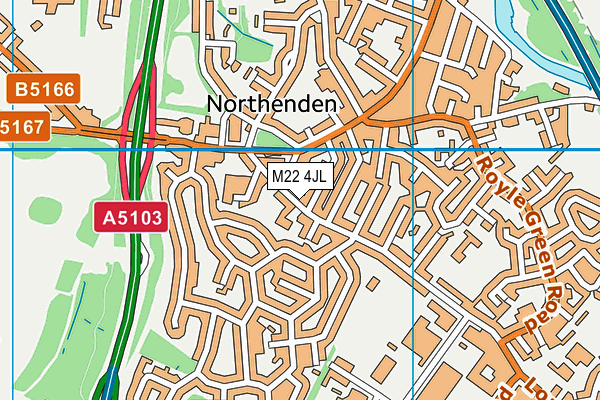 M22 4JL map - OS VectorMap District (Ordnance Survey)