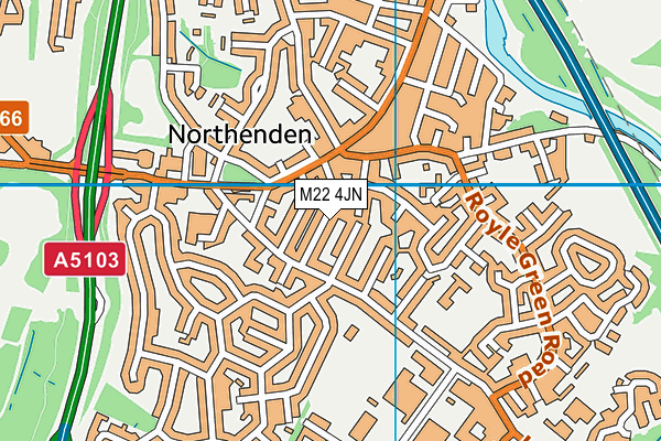 M22 4JN map - OS VectorMap District (Ordnance Survey)