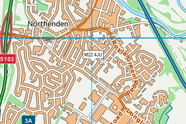 M22 4JU map - OS VectorMap District (Ordnance Survey)