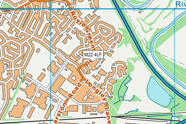 M22 4LF map - OS VectorMap District (Ordnance Survey)