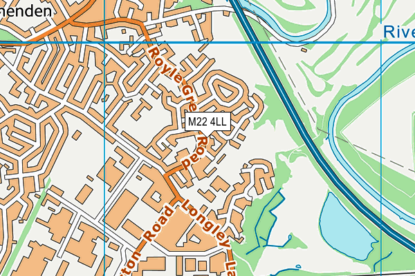 M22 4LL map - OS VectorMap District (Ordnance Survey)