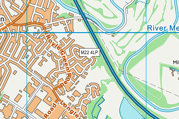 M22 4LP map - OS VectorMap District (Ordnance Survey)