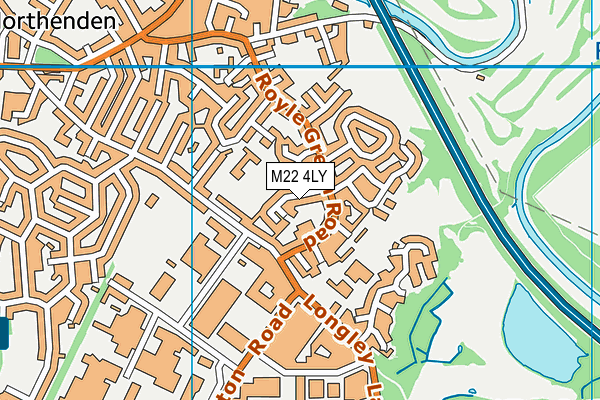 M22 4LY map - OS VectorMap District (Ordnance Survey)