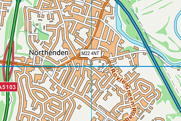 M22 4NT map - OS VectorMap District (Ordnance Survey)