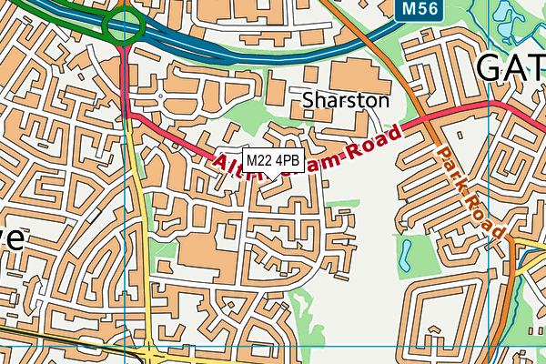 M22 4PB map - OS VectorMap District (Ordnance Survey)