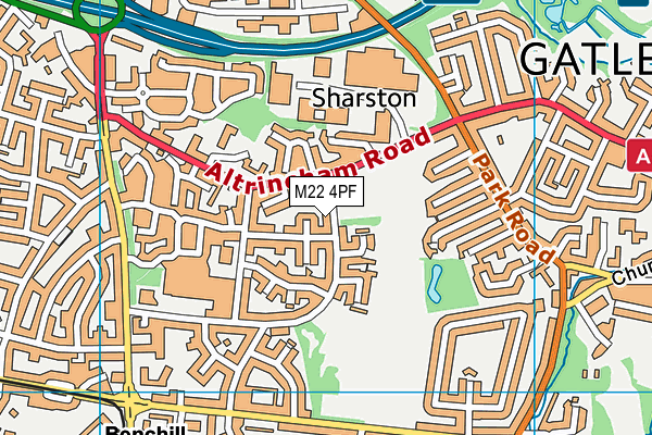 M22 4PF map - OS VectorMap District (Ordnance Survey)