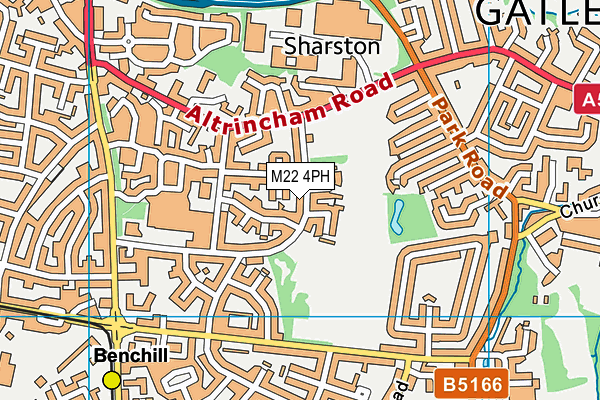 M22 4PH map - OS VectorMap District (Ordnance Survey)