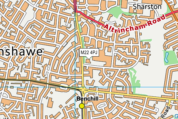 M22 4PJ map - OS VectorMap District (Ordnance Survey)