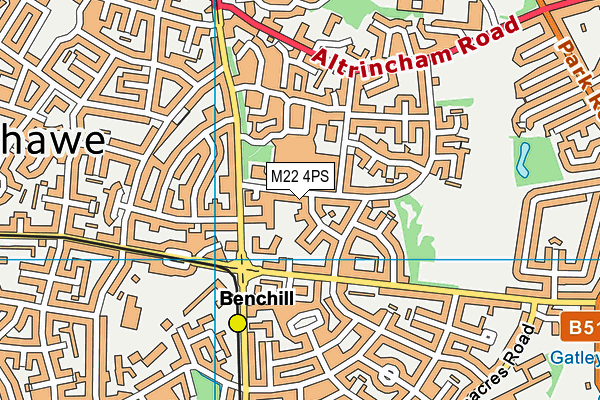 M22 4PS map - OS VectorMap District (Ordnance Survey)