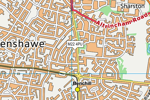 M22 4PU map - OS VectorMap District (Ordnance Survey)