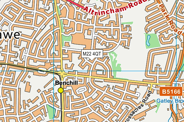 M22 4QT map - OS VectorMap District (Ordnance Survey)