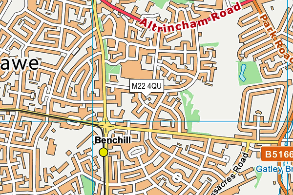 M22 4QU map - OS VectorMap District (Ordnance Survey)