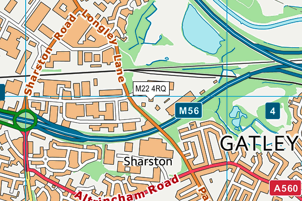 M22 4RQ map - OS VectorMap District (Ordnance Survey)