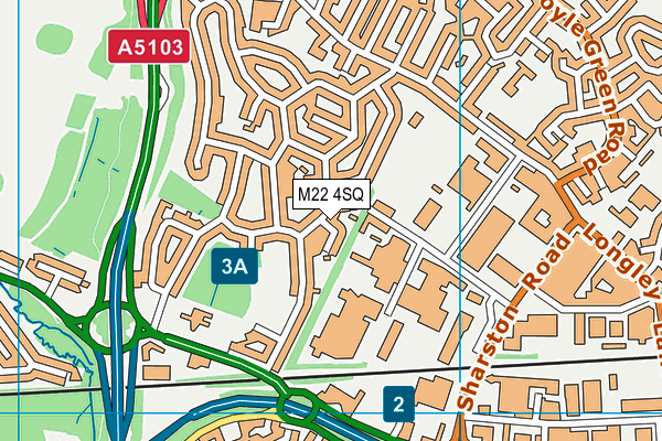 M22 4SQ map - OS VectorMap District (Ordnance Survey)