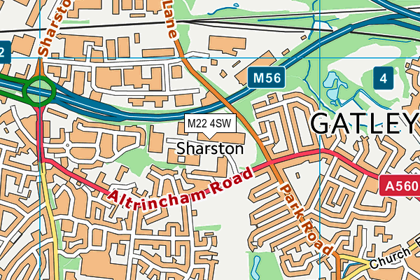 M22 4SW map - OS VectorMap District (Ordnance Survey)