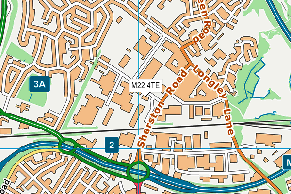 M22 4TE map - OS VectorMap District (Ordnance Survey)