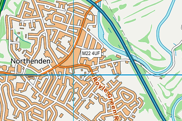 M22 4UF map - OS VectorMap District (Ordnance Survey)