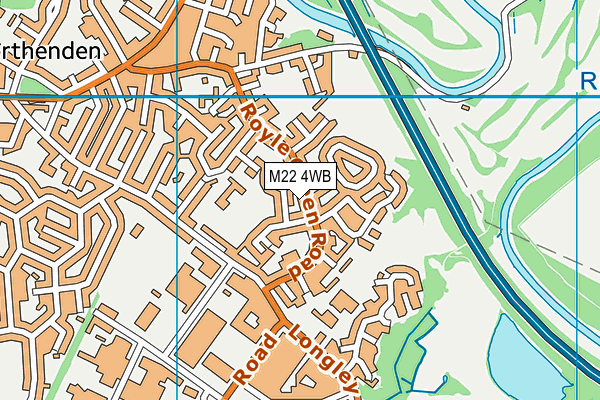 M22 4WB map - OS VectorMap District (Ordnance Survey)