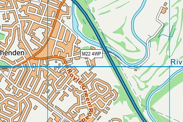 M22 4WP map - OS VectorMap District (Ordnance Survey)