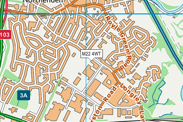 M22 4WT map - OS VectorMap District (Ordnance Survey)