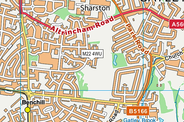 M22 4WU map - OS VectorMap District (Ordnance Survey)