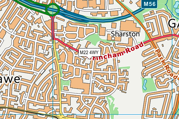 M22 4WY map - OS VectorMap District (Ordnance Survey)