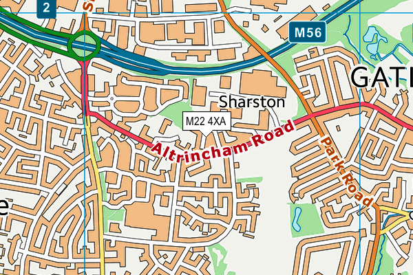 M22 4XA map - OS VectorMap District (Ordnance Survey)