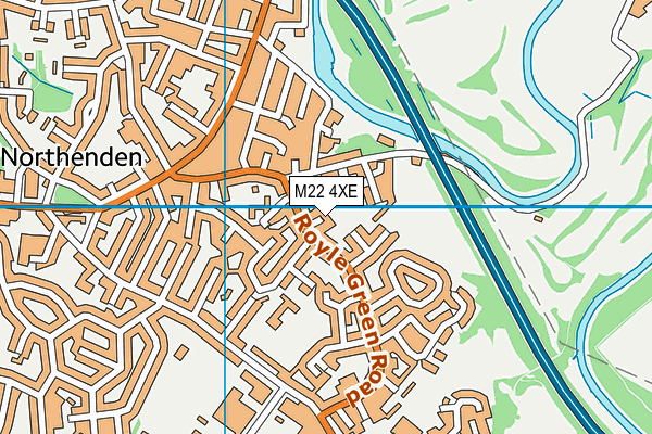 M22 4XE map - OS VectorMap District (Ordnance Survey)