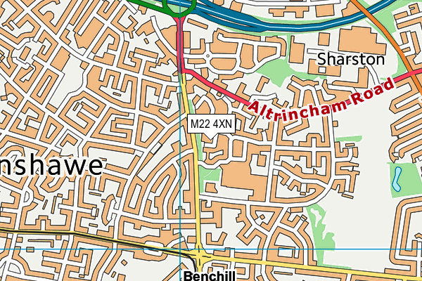 M22 4XN map - OS VectorMap District (Ordnance Survey)