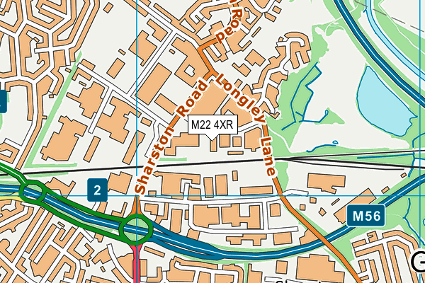 M22 4XR map - OS VectorMap District (Ordnance Survey)