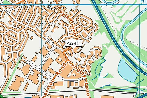 M22 4YF map - OS VectorMap District (Ordnance Survey)