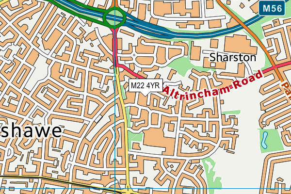 M22 4YR map - OS VectorMap District (Ordnance Survey)