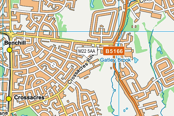 M22 5AA map - OS VectorMap District (Ordnance Survey)