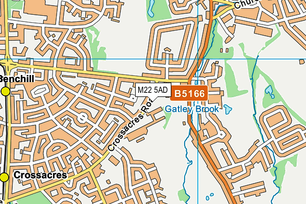 M22 5AD map - OS VectorMap District (Ordnance Survey)