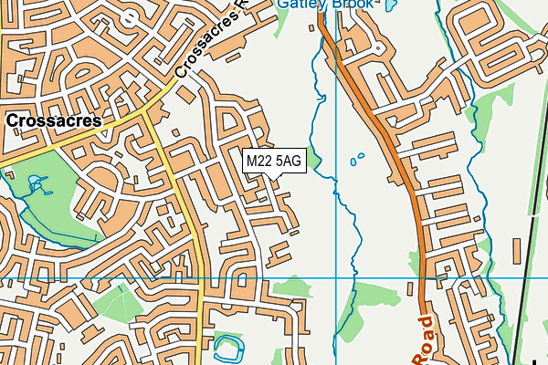 M22 5AG map - OS VectorMap District (Ordnance Survey)