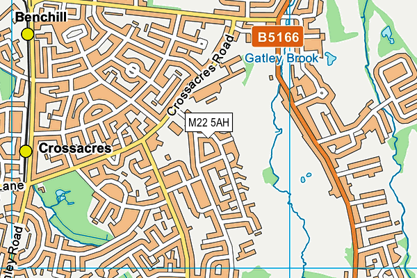 M22 5AH map - OS VectorMap District (Ordnance Survey)