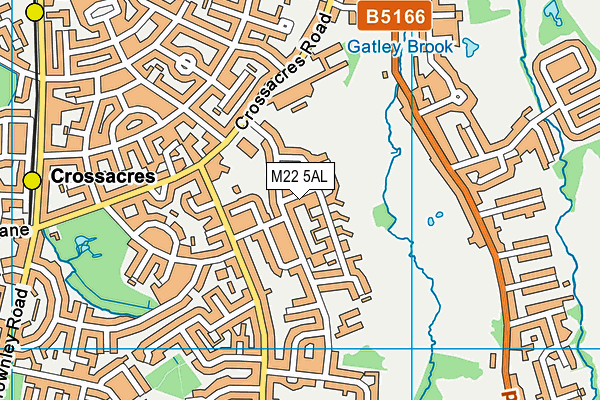 M22 5AL map - OS VectorMap District (Ordnance Survey)