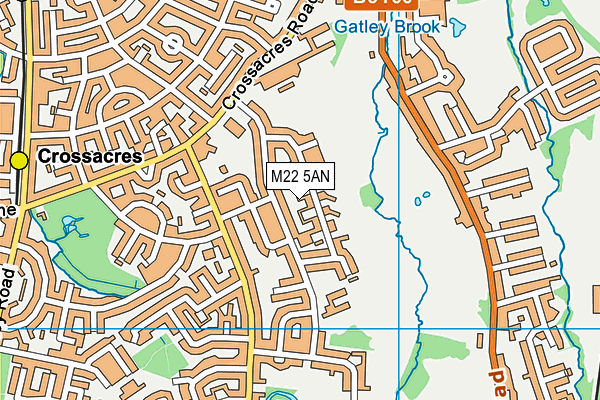 M22 5AN map - OS VectorMap District (Ordnance Survey)