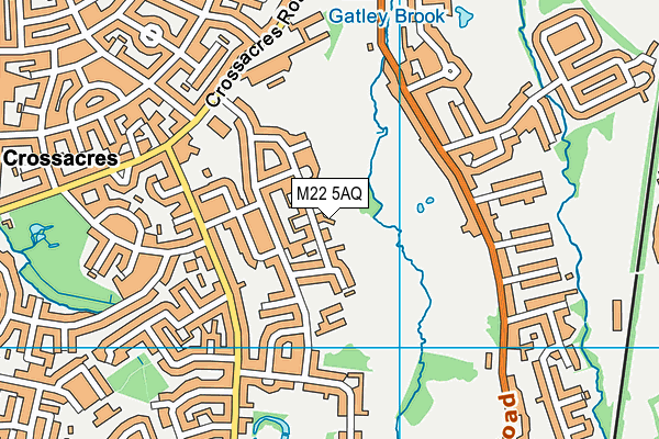 M22 5AQ map - OS VectorMap District (Ordnance Survey)