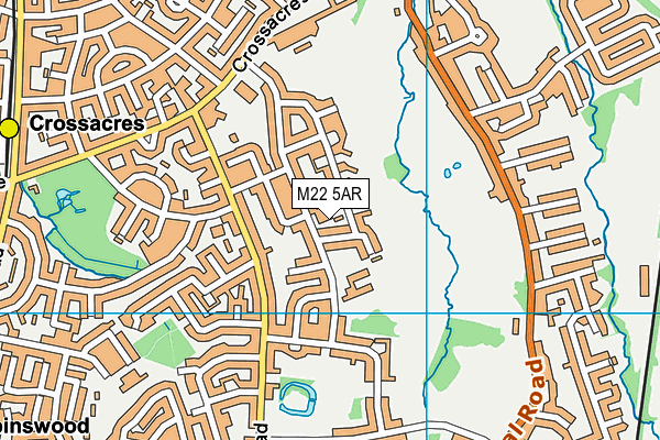 M22 5AR map - OS VectorMap District (Ordnance Survey)